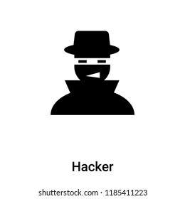 Hacker icon vector isolated on white background, logo concept of Hacker sign on transparent background, filled black symbol
