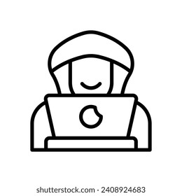 hacker icon. vector line icon for your website, mobile, presentation, and logo design.