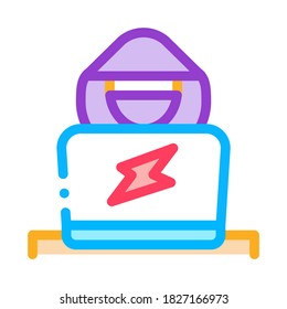 Hacker Icon Vector. Outline Hacker Sign. Isolated Contour Symbol Illustration