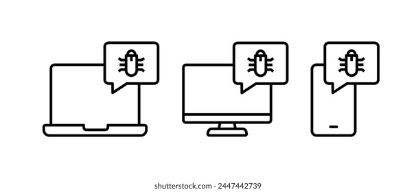 Hacker icon vector set. Cyber security symbol