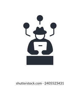 Hackersymbol. vector.Editable stroke.linear style sign for use web design,logo.Symbol illustration.