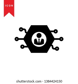 Hacker icons with bug virus crack worm spam isolated vector illustration - Vector
