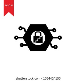 Hacker icons with bug virus crack worm spam isolated vector illustration - Vector
