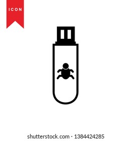 Hacker icons with bug virus crack worm spam isolated vector illustration - Vector
