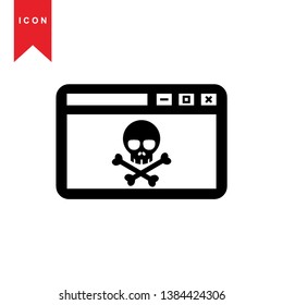 Hacker icons with bug virus crack worm spam isolated vector illustration - Vector
