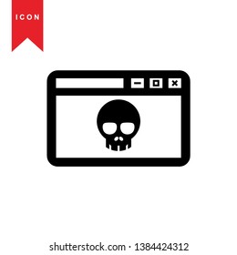 Hacker icons with bug virus crack worm spam isolated vector illustration - Vector
