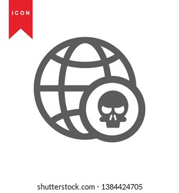 Hacker icons with bug virus crack worm spam isolated vector illustration - Vector
