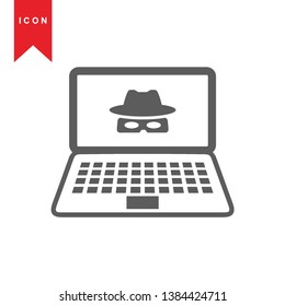 Hacker icons with bug virus crack worm spam isolated vector illustration - Vector
