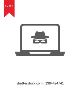 Hacker icons with bug virus crack worm spam isolated vector illustration - Vector
