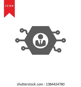 Hacker icons with bug virus crack worm spam isolated vector illustration - Vector
