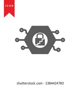 Hacker icons with bug virus crack worm spam isolated vector illustration - Vector
