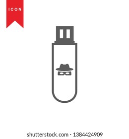 Hacker icons with bug virus crack worm spam isolated vector illustration - Vector
