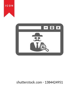 Hacker icons with bug virus crack worm spam isolated vector illustration - Vector
