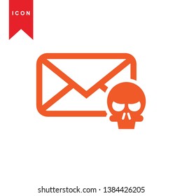 Hacker icons with bug virus crack worm spam isolated vector illustration - Vector
