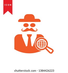 Hacker icons with bug virus crack worm spam isolated vector illustration - Vector
