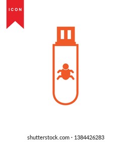 Hacker icons with bug virus crack worm spam isolated vector illustration - Vector
