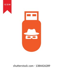 Hacker icons with bug virus crack worm spam isolated vector illustration - Vector
