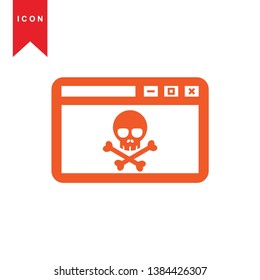 Hacker icons with bug virus crack worm spam isolated vector illustration - Vector
