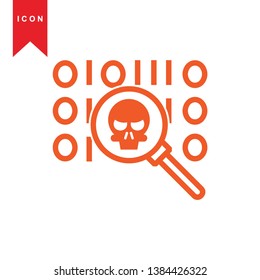 Hacker icons with bug virus crack worm spam isolated vector illustration - Vector
