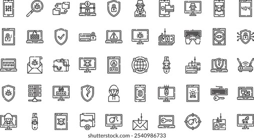Hacker icons High-Quality Vector Icons Collection with Editable Stroke. Ideal for Professional and Creative Projects.