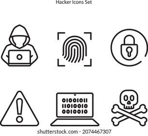 hacker icons isolated on white background. hacker icon thin line outline linear hacker symbol for logo, web, app, UI.
