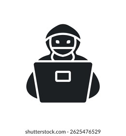 hacker icons isolated on White Background. Flat style design