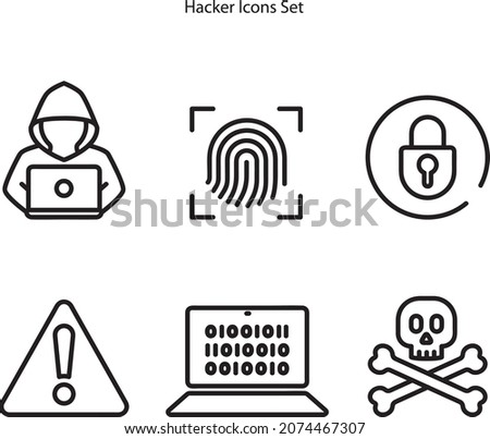 hacker icons isolated on white background. hacker icon thin line outline linear hacker symbol for logo, web, app, UI.