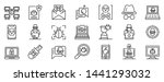 Hacker icons set. Outline set of hacker vector icons for web design isolated on white background