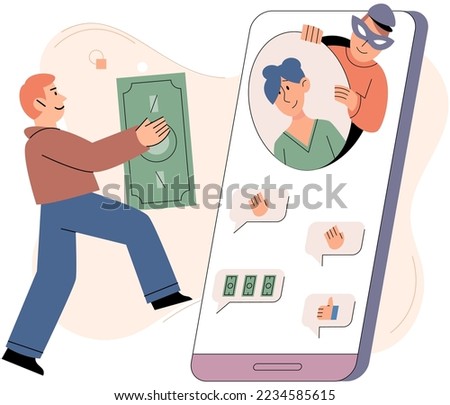 Hacker identity theft, internet fraud concept. Crime, spam, spyware that unlocks computer and phone security. Can access account code. phishing account, steal data, cyber attack. Stealing password