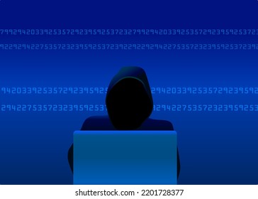 Hacker illustration vector design with laptop