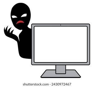 Hacker image silhouette person and computer material
