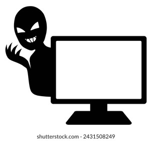 Hacker image silhouette person and computer material
