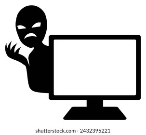 Hacker image silhouette person and computer material
