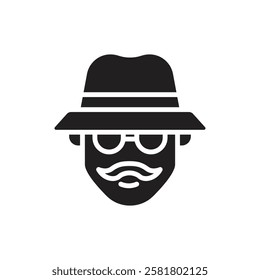 Hacker Incognito Filled Icon Vector Illustration