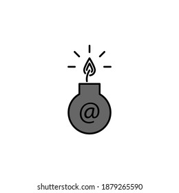 Hacker, infected e-mail icon. Can be used for web, logo, mobile app, UI, UX