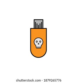 Hacker, infected USB flash drive icon. Can be used for web, logo, mobile app, UI, UX