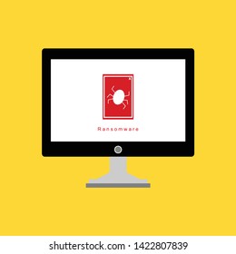 Hacker internet computer security technology flat concept. Hacker activity computer.Alert notification on laptop computer vector, malware concept, spam data, fraud internet error, insecure connection,