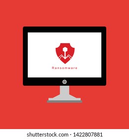 Hacker internet computer security technology flat concept. Hacker activity computer.Alert notification on laptop computer vector, malware concept, spam data, fraud internet error, insecure connection,