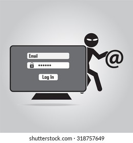 Hacker, Internet security concept vector illustration.