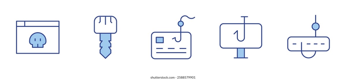 hacker, key, phishing, scam. Hacker Icon vector illustration. Line Duotone style. Editable stroke.