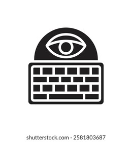 Hacker Keylogger Filled Icon Vector Illustration