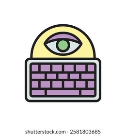 Hacker Keylogger Icon Vector Illustration