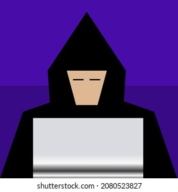 Hacker auf dem Laptop mit seiner dreckigen Arbeit
