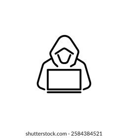 Hacker with laptop icon design vector