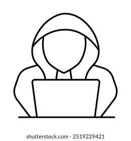 Hacker Line Editable Stroke Icons. Cyber Security Technology, Phishing, Hacking, Cyber Crime, Security, Trojan, Device Protection, Privacy Vector Illustration.