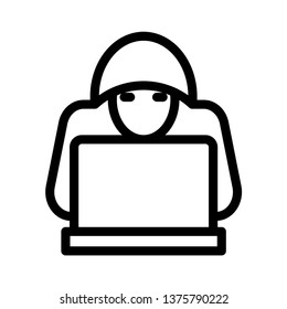 hacker line icon