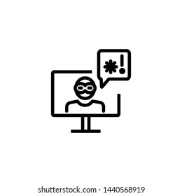 Hacker Line Icon Cyber Terrorist Hater Stock Vector (Royalty Free ...