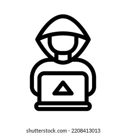 Hacker Line Icon Illustration Vector Graphic