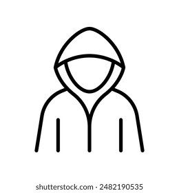 Hacker line icon isolated on white background.