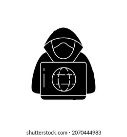 Icono с línea de color Hacker. robo de información personal confidencial. Pictograma para página web, aplicación móvil, promoción. elemento de diseño de interfaz gráfica de usuario (GUI) de UI UX. Trazo editable.